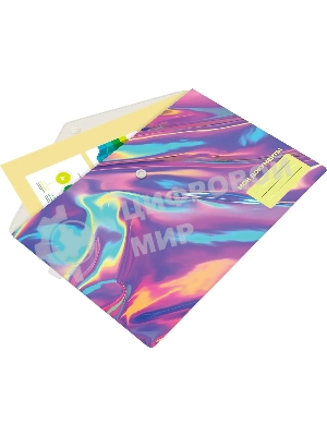 Конверт на кнопке Silwerhof OIL A5 непрозрачный пластик 0.25мм