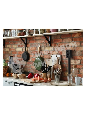 Розеточный блок двойной с заземлением с предварительным подключением со шторками 16А 250В винтовые зажимы накладной Quteo IP20 Чёрный матовый