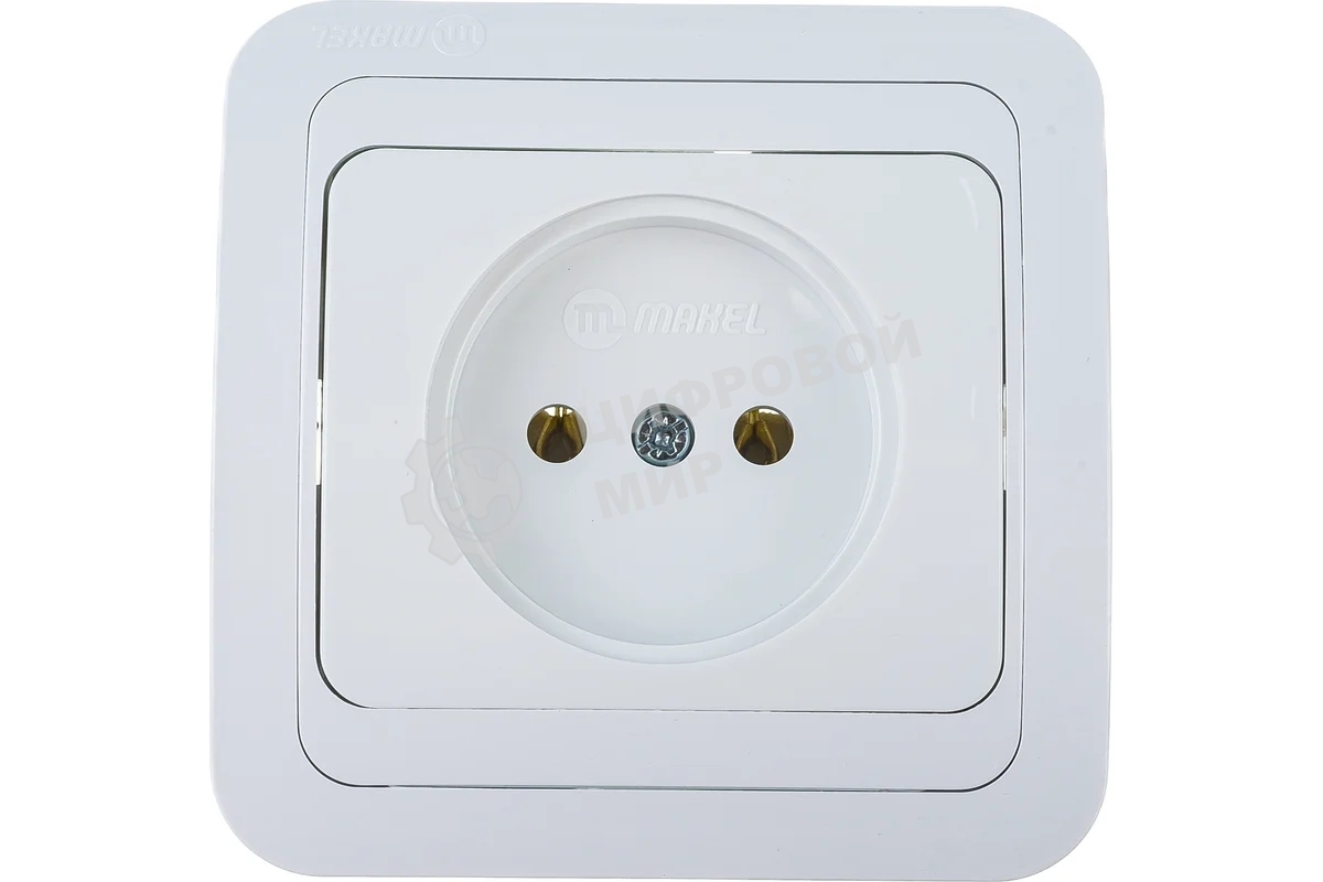Розетка 1-м Makel СП Mimoza 16А IP20 без заземл. керам. бел./бел.