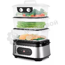 Пароварка электрическая Kitfort КТ-4082 3ярус. 800Вт серебристый