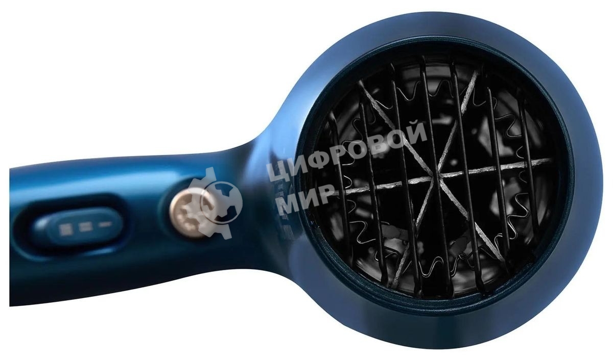 Фен Hyundai H-HDI0757 синий, 2200 Вт, ионизация