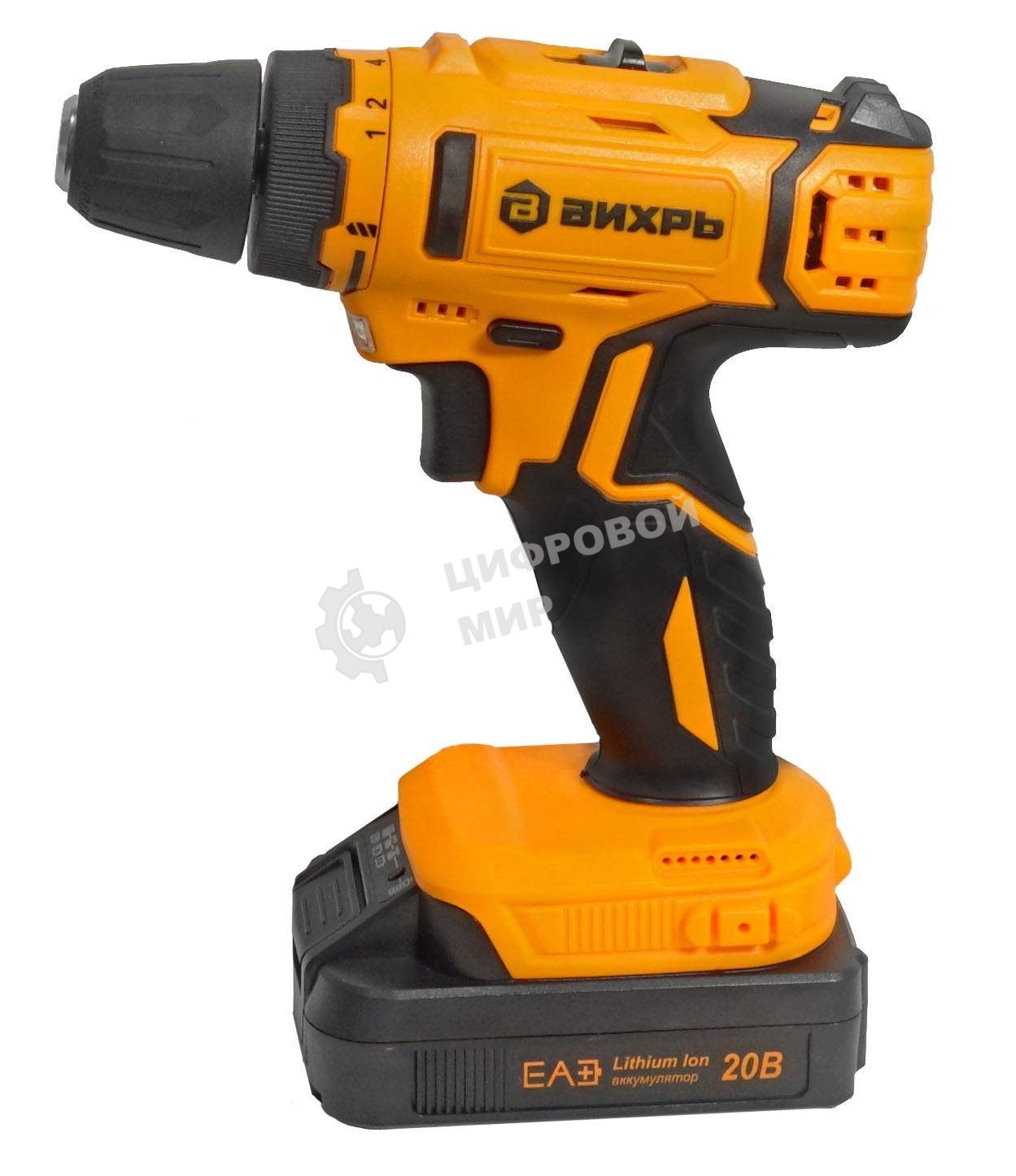 Дрель-шуруповерт аккумуляторная Вихрь ДА-К20/2Н с набором оснастки 65 предм.