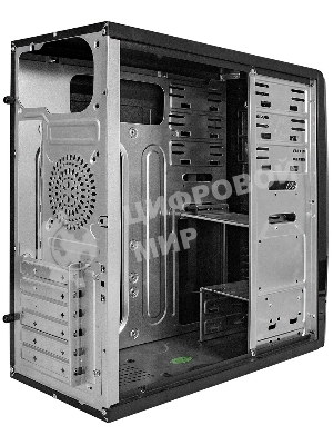 Компьютерный корпус Miditower ExeGate CP-604-UNS450 (ATX, БП UNS450 с вент. 12см, 2*USB, аудио, черный)