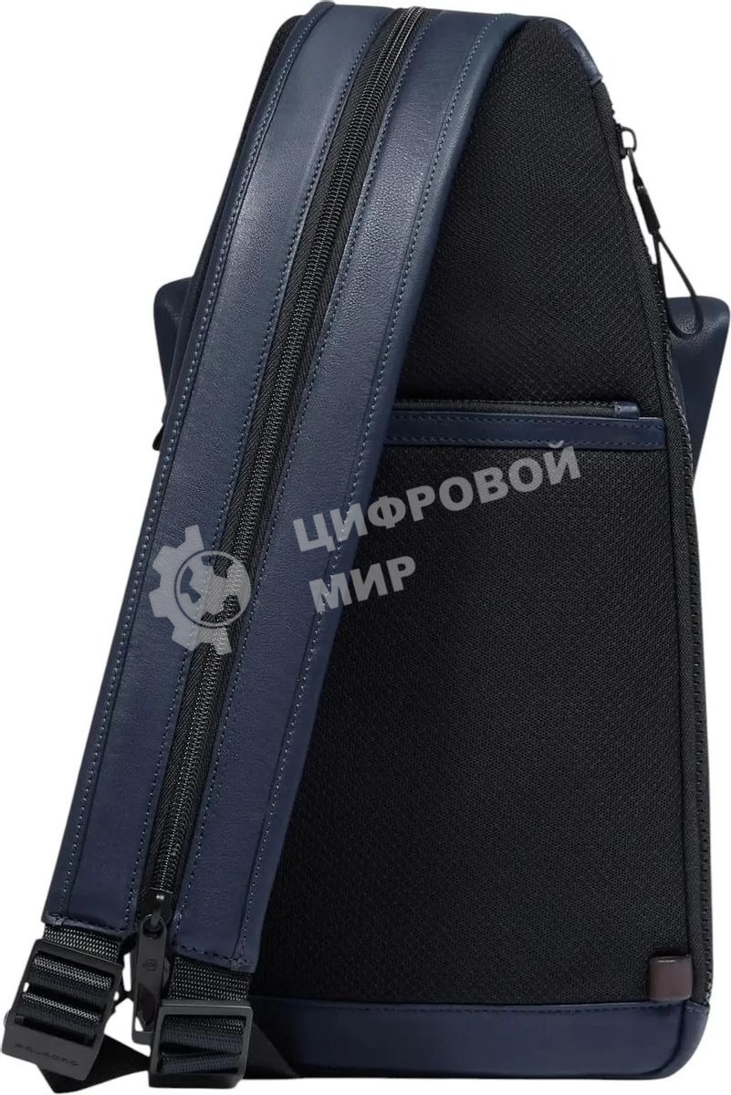 Рюкзак слинг Piquadro Harper CA6784AP/BLUTM синий/коричневый кожа