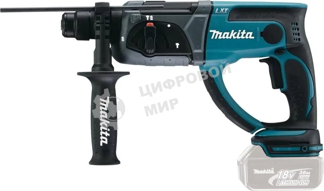 Перфоратор Makita DHR202Z аккумуляторный SDS+ DHR202Z 18В,Li-ion,3реж,1.9Дж,0-4000у\м,3.5кг,чем,подсв,б\акк и з\у,совмест с 4А·ч Li-ion
