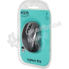 Мышь беспроводная Logitech M235 серый/черный, 1000 dpi, радиоканал, USB, кнопки - 3
