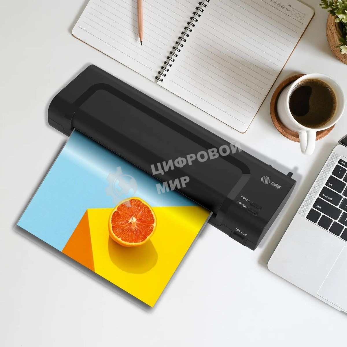 Ламинатор Cactus CS-LAB-C1 черный A4 (70-125мкм) 25 см/мин (2 вал.) лам. фото