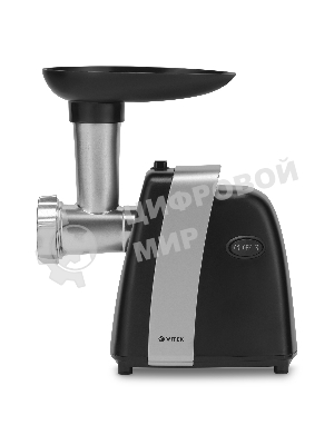 Мясорубка электрическая Vitek VT-3615 черный, 1700 Вт, 2.0 кг/мин, реверс, защита от перегрузки, насадки - 4