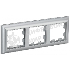 Рамка 3-местная IEK BRITE РУ-3-Бр DECOR 3D-форма алюминий/алюминий