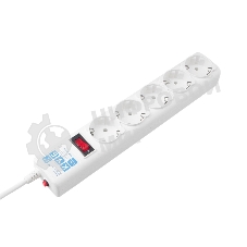 Фильтр-удлинитель, PC 0,5 м 5 р, бел. 10А, SPG-B-0,5M-WHITE