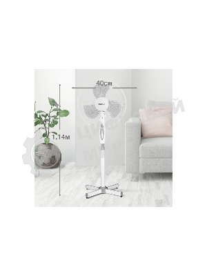 Вентилятор Blackton Bt F1114 White-Gray (2в1 ч/б коробка + 1 ч/б коробка). (2в1 ч/б коробка + 1 ч/б коробка) Потребляемая мощность: 45 Вт, Тип управления: Механический, Количество скоростей: 3, Диаметр решетки: 40 см, Длина сетевого шнура: 1.45 м, Защита от поражения электротоком: Класс II