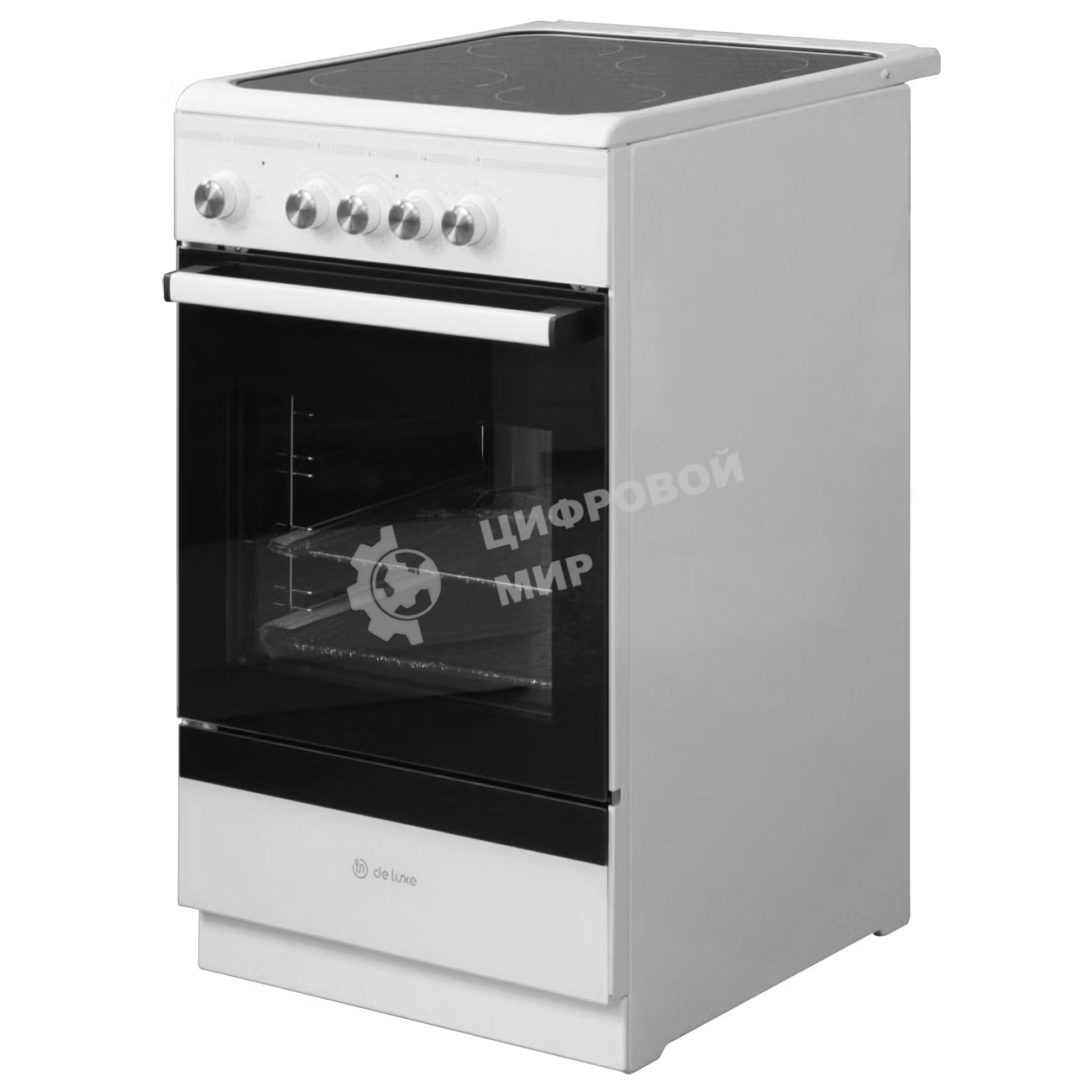 Плита электрическая De Luxe 506004.14ES белый, конфорок 4 шт, духовка 54 л, 50 см x 87 см x 60 см