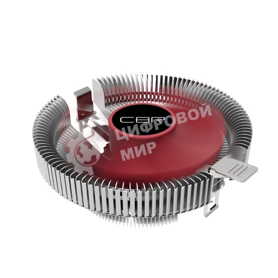 Кулер CBR CBR80 серебристый/красный 90мм алюминий 2000rpm 23.6db 3-pin 65Вт
