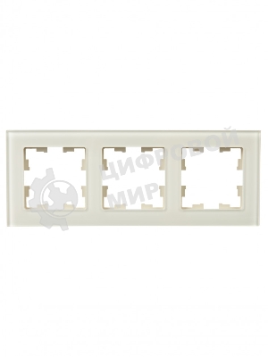 Рамка 3-местная IEK BRITE РУ-3-2-БрВа стекло ванильный