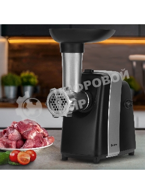 Мясорубка электрическая Vitek VT-3615 черный, 1700 Вт, 2.0 кг/мин, реверс, защита от перегрузки, насадки - 4