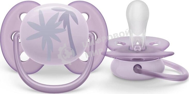 Пустышка Philips Avent ultra soft, пальмы, 0-6 мес., 1 шт.