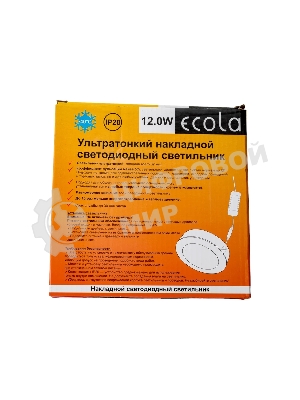Светильник светодиодный ECOLA DRSV12ELC LED DOWNLIGHT 12W/4200K