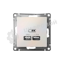 Механизм розетки USB AtlasDesign 5В 1порт х 2.1А 2порта х 1.05А жемчуг SchE ATN000433