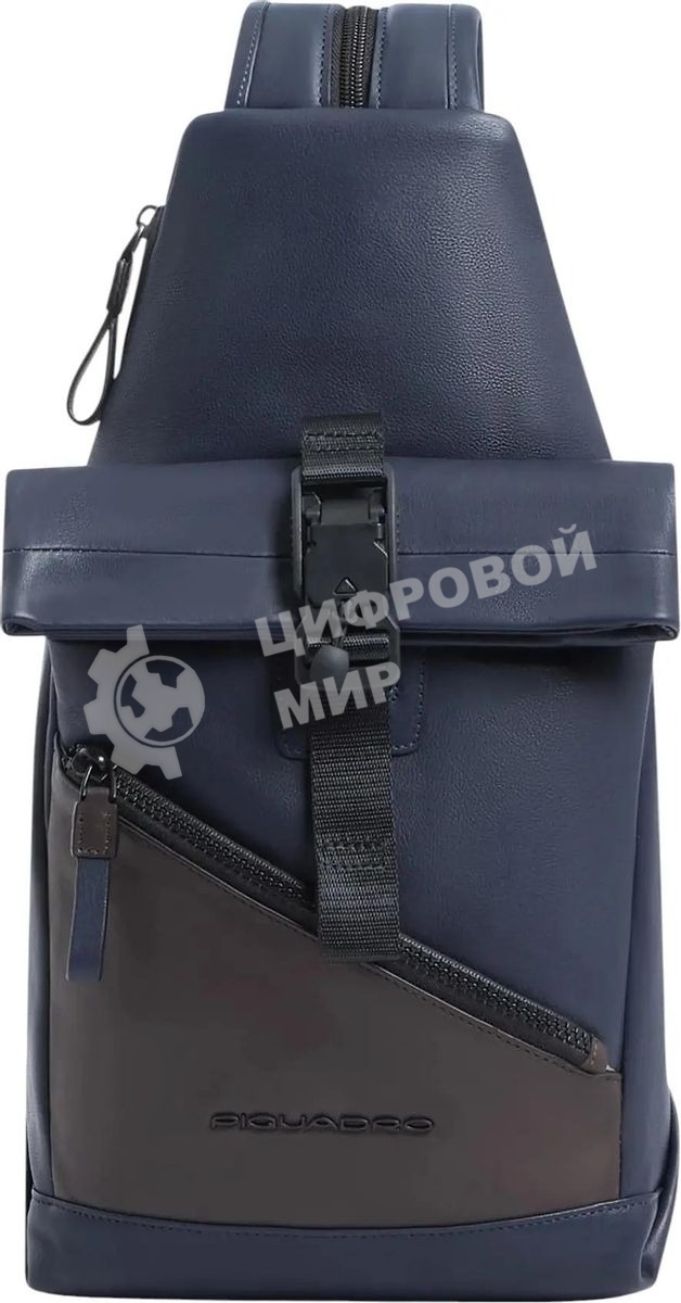 Рюкзак слинг Piquadro Harper CA6784AP/BLUTM синий/коричневый кожа