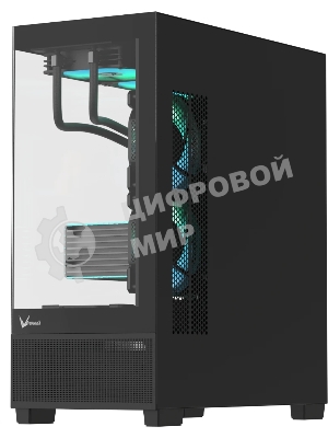 Компьютерный корпус AeroCool/Formula V Line Crystal E1 Black, ATX, TYPE-C*1, USB3.0*2, Switch Display Panel