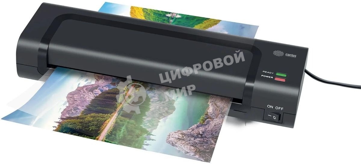 Ламинатор Cactus CS-LAB-C1 черный A4 (70-125мкм) 25 см/мин (2 вал.) лам. фото