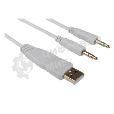Гарнитура Redragon Mento белый, проводная, USB / 2 x mini jack 3.5 мм, подсветка