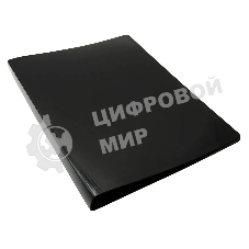 Папка с 20 прозрачными вкладками Бюрократ DeLuxe DLV20BLCK A4, пластик, 0.7мм, черный