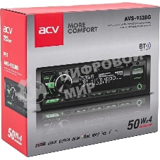 Автомагнитола ACV AVS-932BG, 1 DIN, Bluetooth, USB Type-A, AUX, пульт ДУ