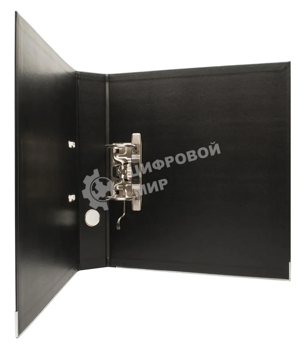 Папка-регистратор Silwerhof 1890082 A4 50мм, двусторонний ПВХ, черный, металлическая окантовка, сборная, сменный карман на корешке