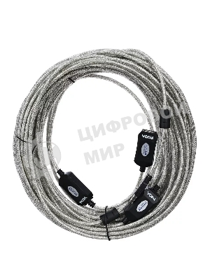 Кабель-адаптер VCOM VUS7049-25M USB2.0-repeater, удлинительный активный Am-->Af 25м