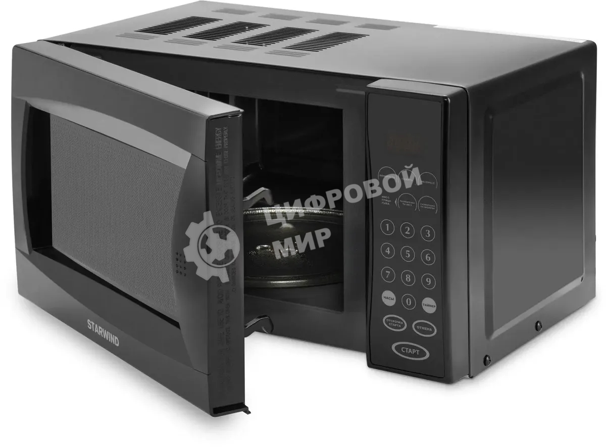 Микроволновая печь Starwind SMW5020 черный, 20 л, 700 Вт, переключатели - сенсор