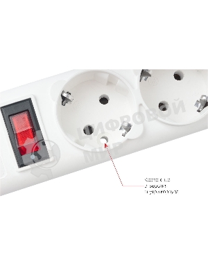 Фильтр-удлинитель, PC 0,5 м 5 р, бел. 10А, SPG-B-0,5M-WHITE