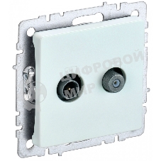 Розетка телевизионная двойная TV+SAT IEK BRITE РТВ/РСп12-БрЖ жемчуг