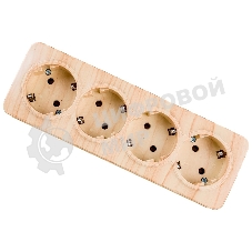 Розетка 4-м ОП GLORY РС24-3-ХС 16А с заземл. сосна IEK ERH41-K34-16