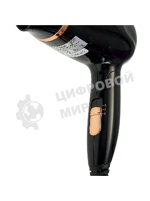Фен АКСИНЬЯ КС-705 черный/золотистый, 1200 Вт, компактный