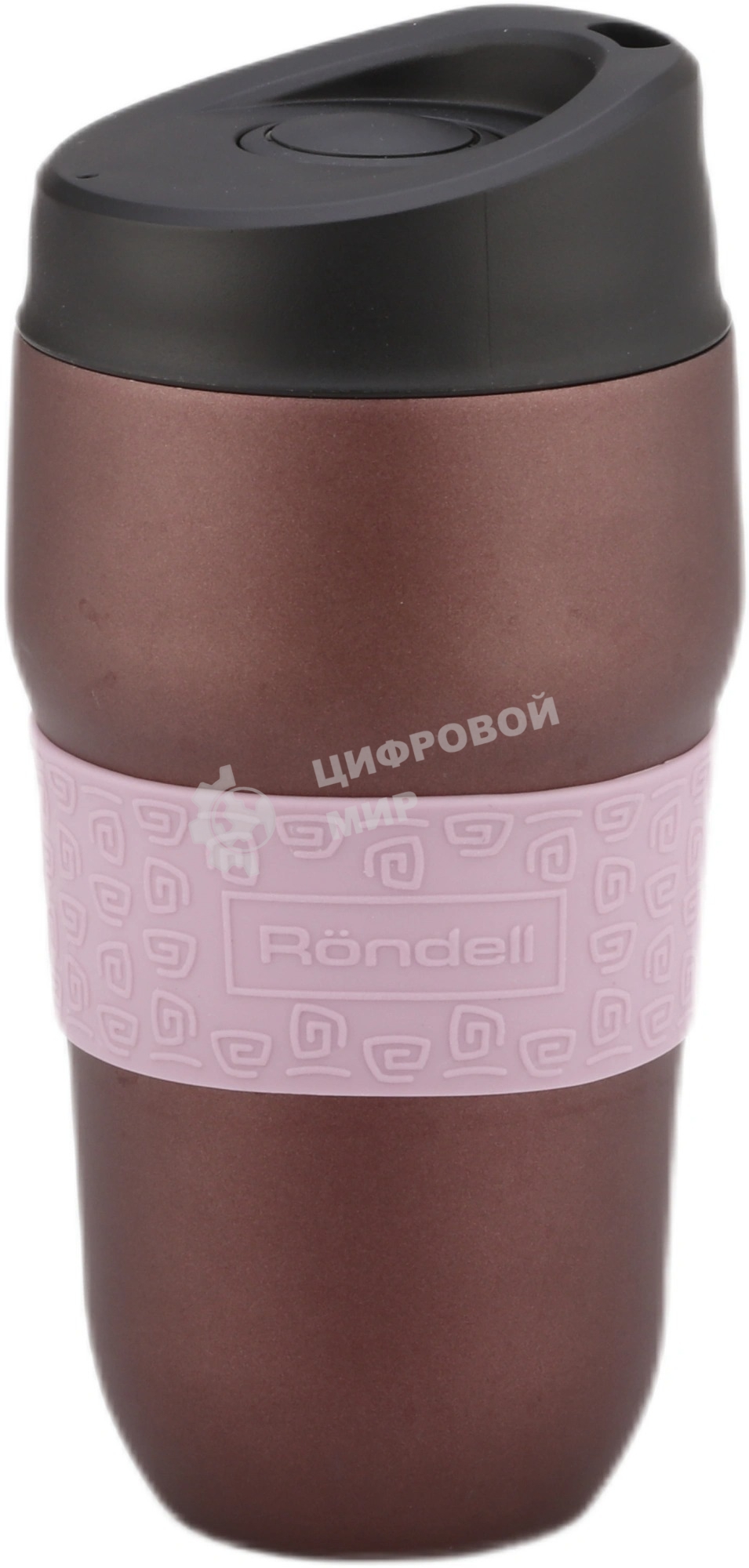 Термокружка для напитков Rondell Tierno RDS-1958 0.32 л. фиолетовый/черный, картонная коробка