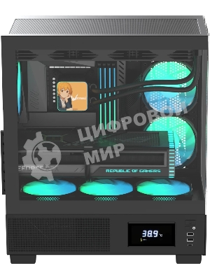 Компьютерный корпус AeroCool/Formula V Line Crystal E1 Black, ATX, TYPE-C*1, USB3.0*2, Switch Display Panel