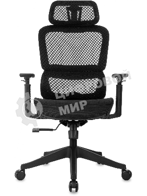Кресло руководителя Бюрократ 831 черный сетка с подголов. крестов. пластик