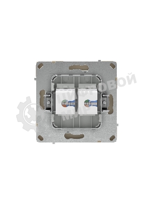 Компьютерная розетка RJ-45 без шторки, кат.6А двойная, KANT, ванильный марципан
