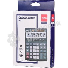 Калькулятор настольный Deli Core E1507 светло-серый 12-разр.