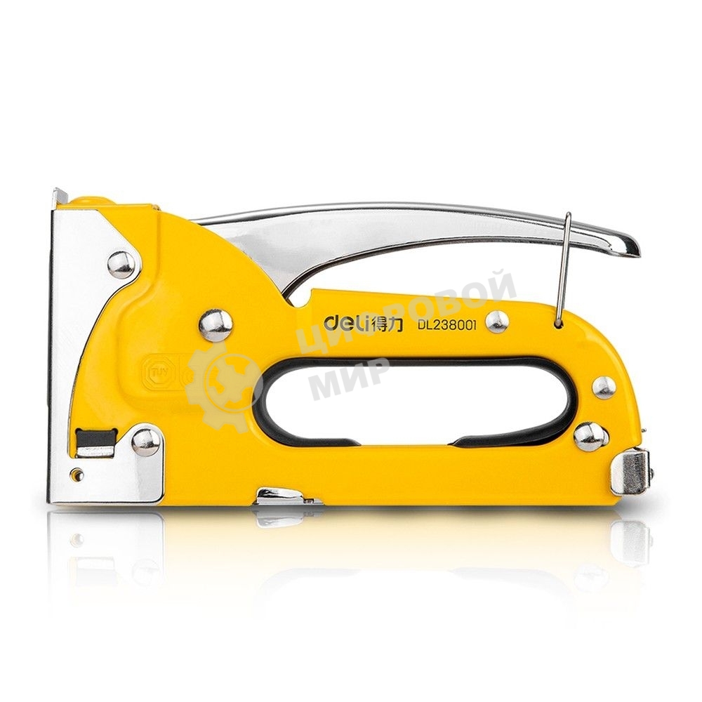 Мебельный степлер Deli DL238001 4-8мм. Полностью стальная конструкция.