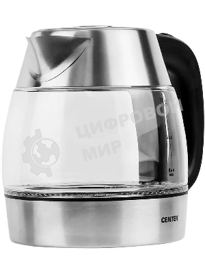 Чайник электрический Centek CT-0018, 1.2л, 1600Вт, стекло, серебристый