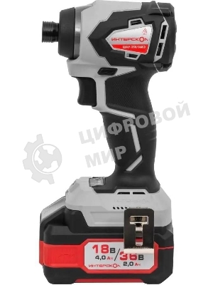 Дрель-шуруповерт ИНТЕРСКОЛ ШАУ-250/36ВЭ, 36 В, 2 Ач, 250 Нм, бесщеточный, ударный