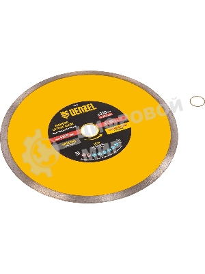 Диск алмазный отрезной Denzel 230 х 22,2 мм, сплошной, супертонкий, горячий пресс, мокрое резание