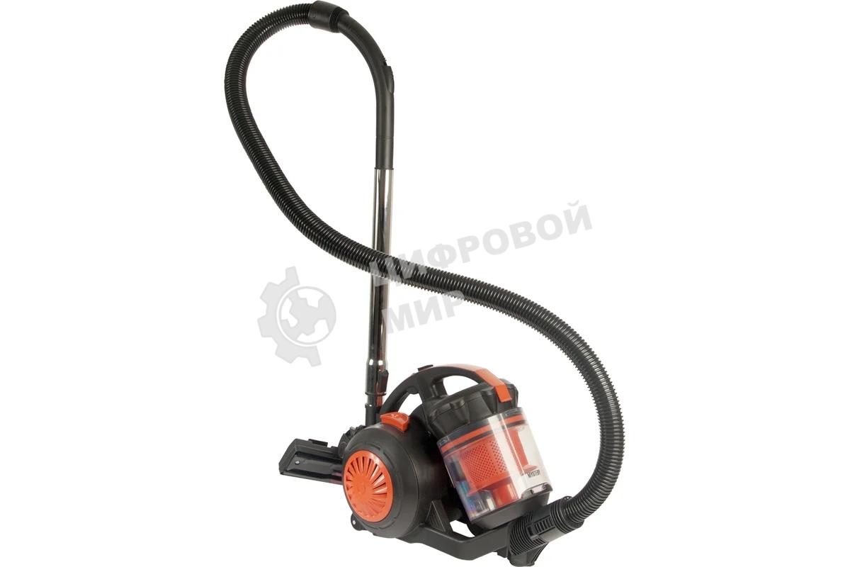 Пылесос Mystery MVC-1124 черный/оранжевый, 300/2000 Вт, уборка сухая, пылесборник контейнер 5 л