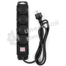 Сетевой фильтр Buro 400MDP-10-B 10м (4 розетки) черный (коробка)