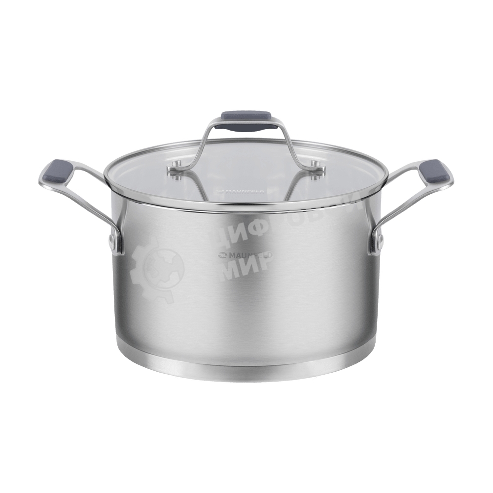 Кастрюля Maunfeld Madison MF30MS01CR из нержавеющей стали со стеклянной крышкой, 18см, 2,6л.