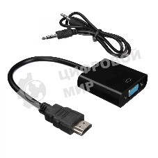 Кабель-адаптер ACD-DAHVF-01B HDMI-VGA, Golden Plated, 19m/15f, черный, 0.2м (742576)