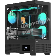 Компьютерный корпус AeroCool/Formula V Line Crystal E1 Black, ATX, TYPE-C*1, USB3.0*2, Switch Display Panel