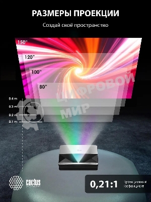 Проектор Cactus CS-U1.SG DLP 27200Lm (3840x2160) 800000:1 ресурс лампы:25000часов 2xUSB typeA 2xHDMI 9.7кг